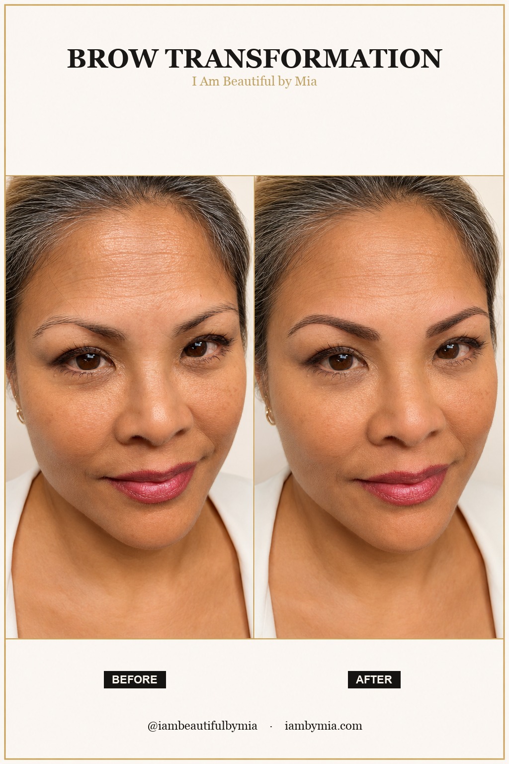 Brow transformation before and after — Atlanta nano brows