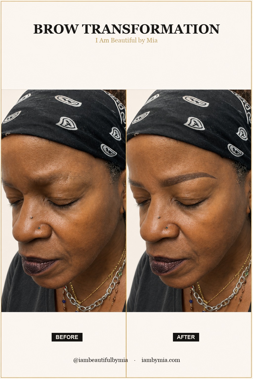 Brow transformation before and after — Atlanta permanent makeup